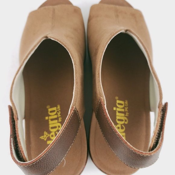 NEW ALEGRIA Rosie Tan Suede Comfort Shoes Wedge Sandals Size 38 - US 8-8.5 - Picture 7 of 12